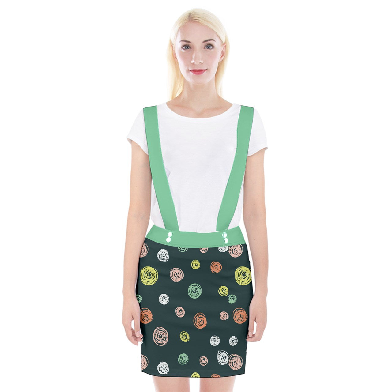 Mint Milk Braces Suspender Skirt