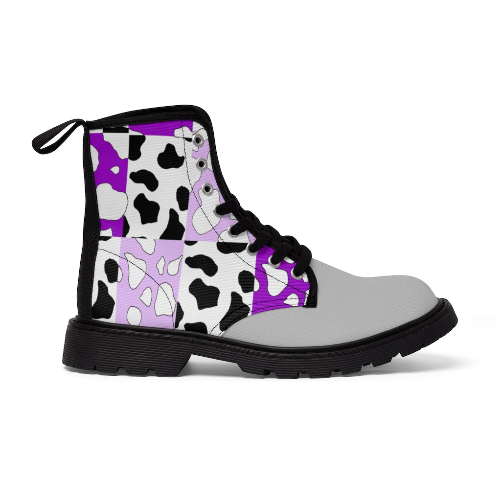 Cowboi Purple Large Sized Canvas Boots