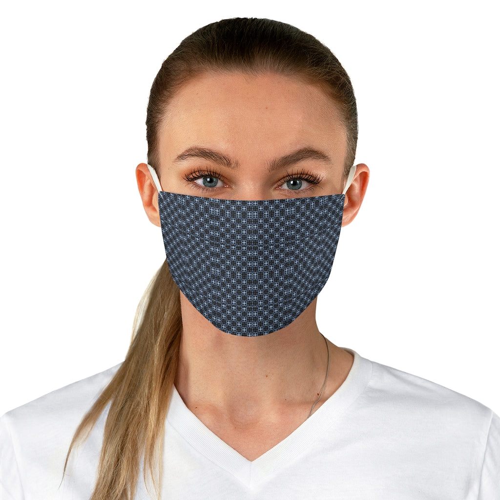 Blue Eyelet Fabric Face Mask