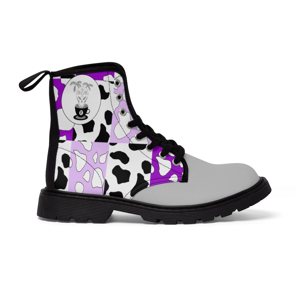 Cowboi Purple Large Sized Canvas Boots