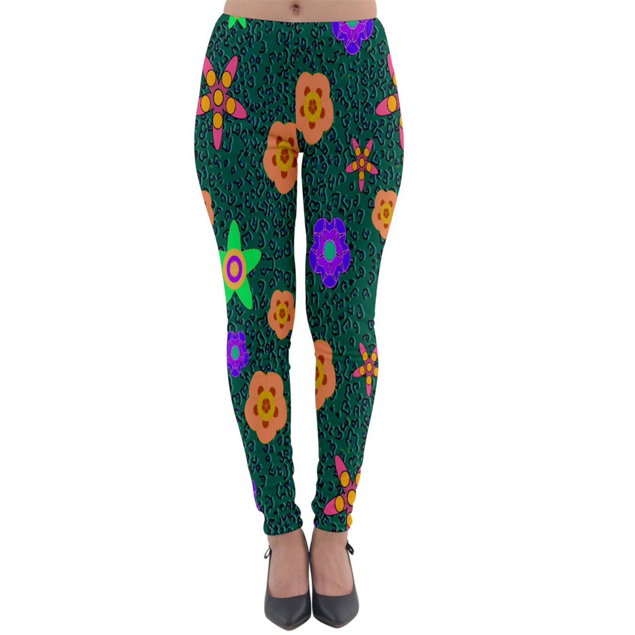 cheetafloral Lightweight Velour Leggings
