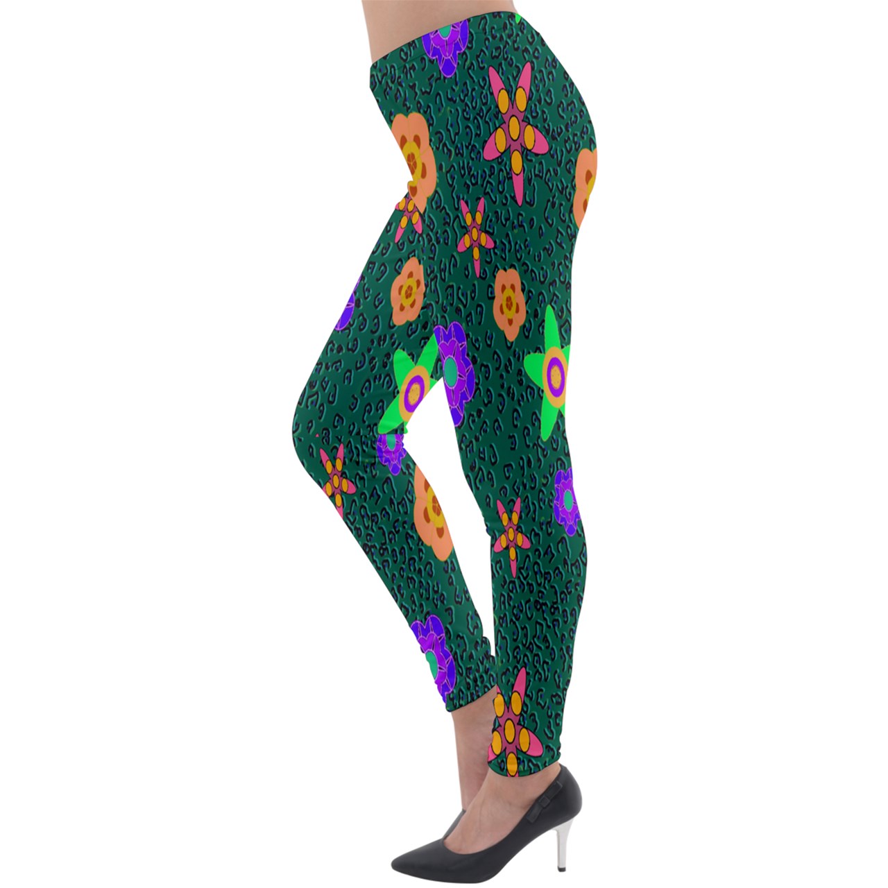 cheetafloral Lightweight Velour Leggings