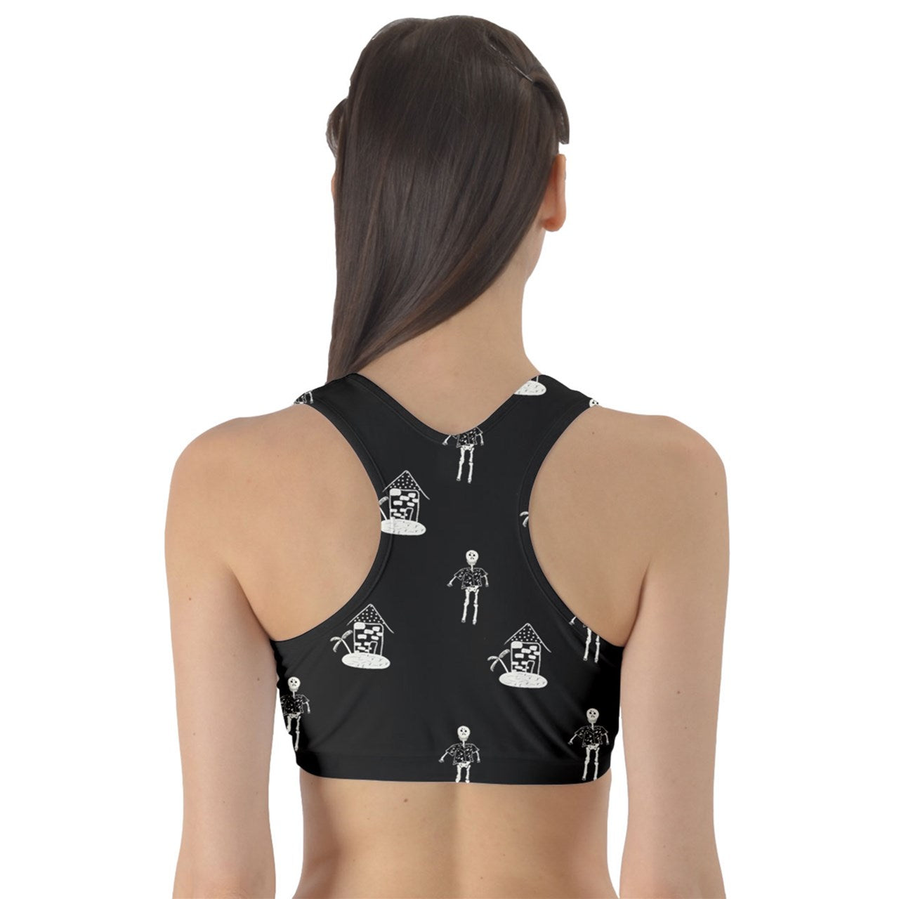 hawiian skeleton high neck Boy Bra
