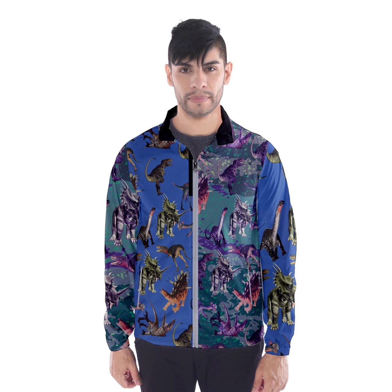 dinomight pattern block Windbreaker