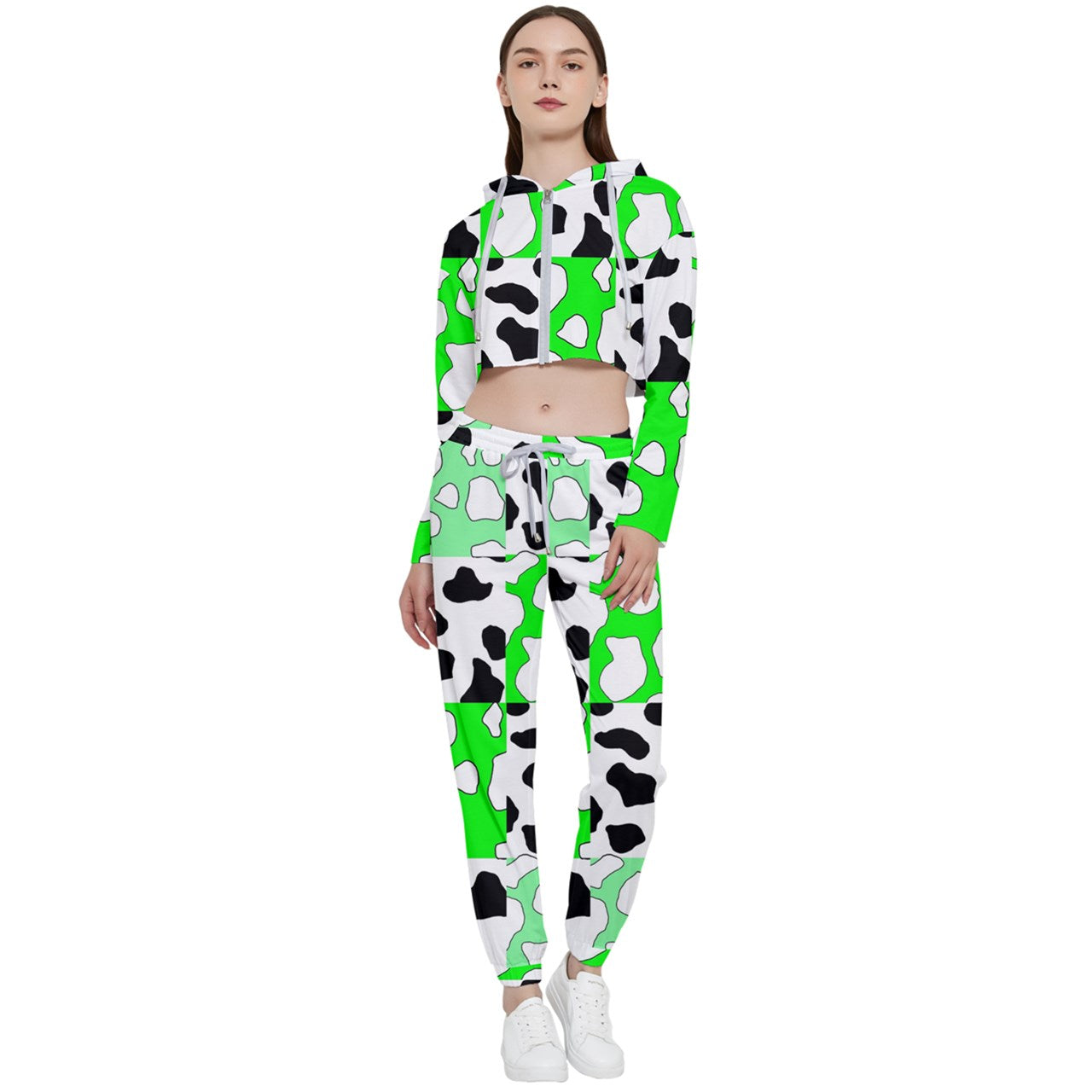 cowboi green Cropped Track Suit