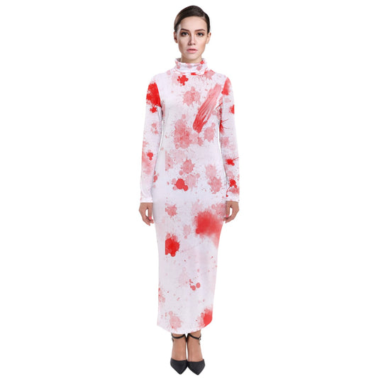 blood spatter Turtleneck Maxi Dress