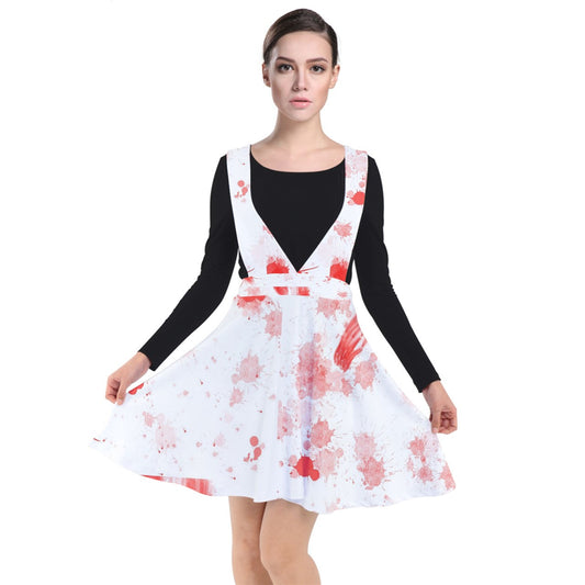 blood spatter Plunge Pinafore Dress