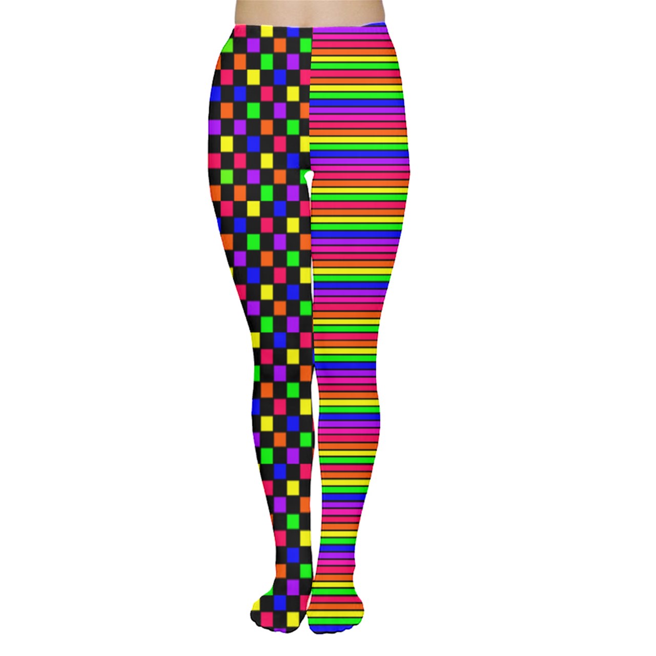 rainbow pattern block Tights
