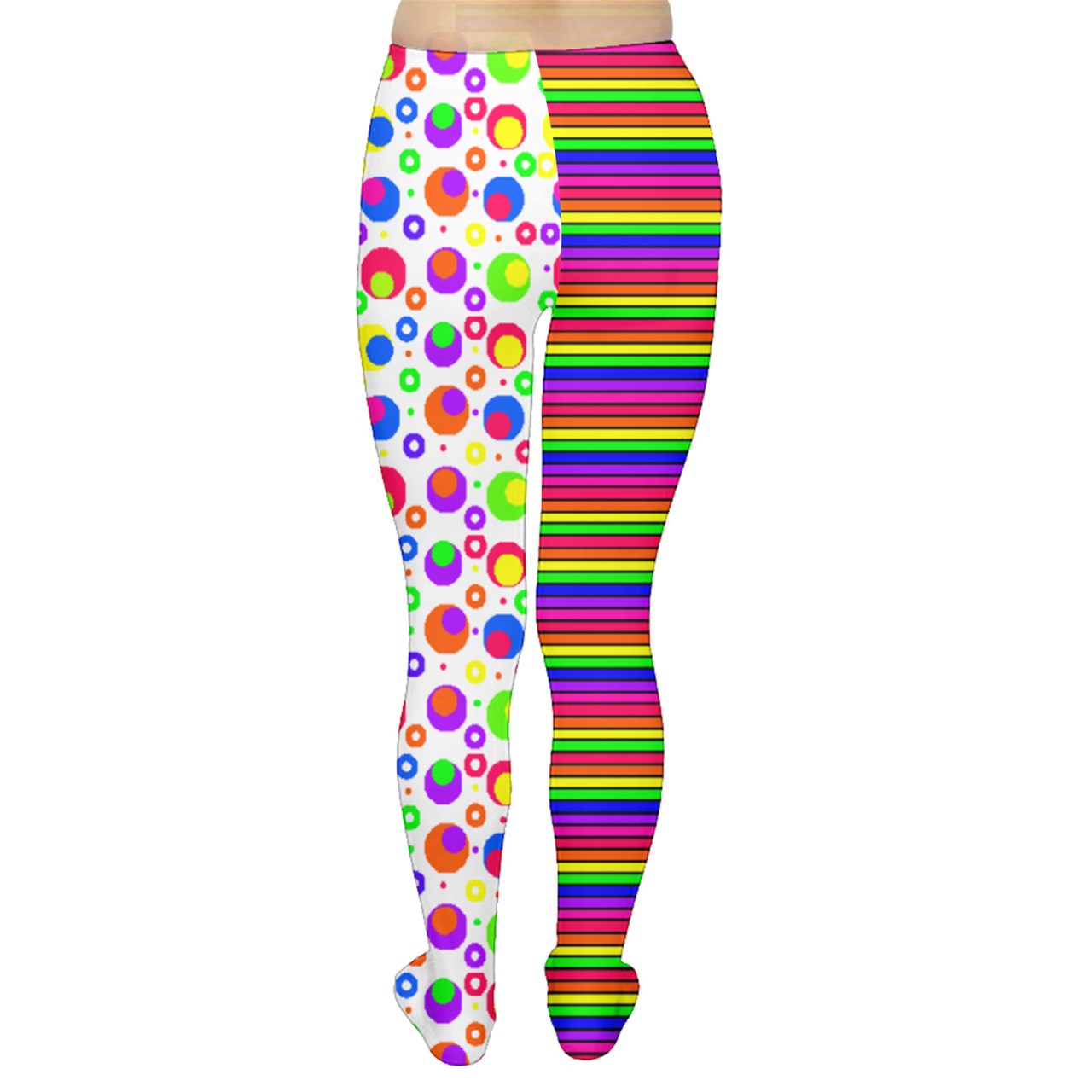 rainbow pattern block Tights
