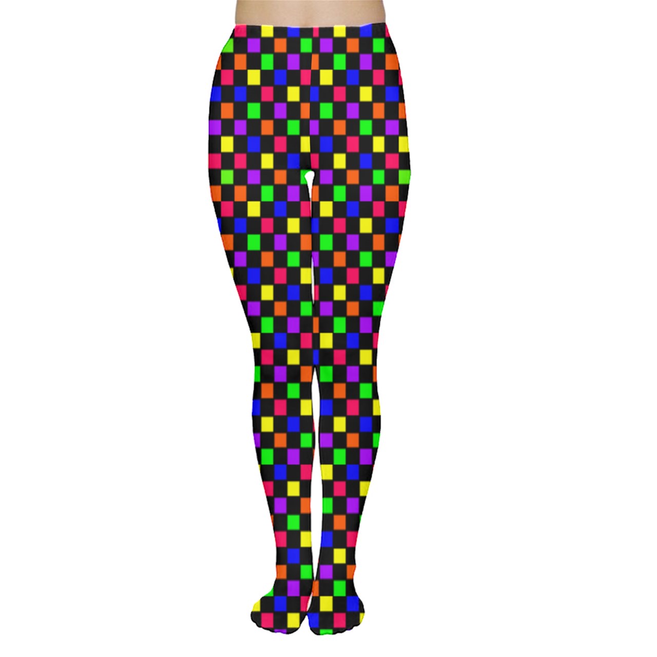 rainbow checker Tights