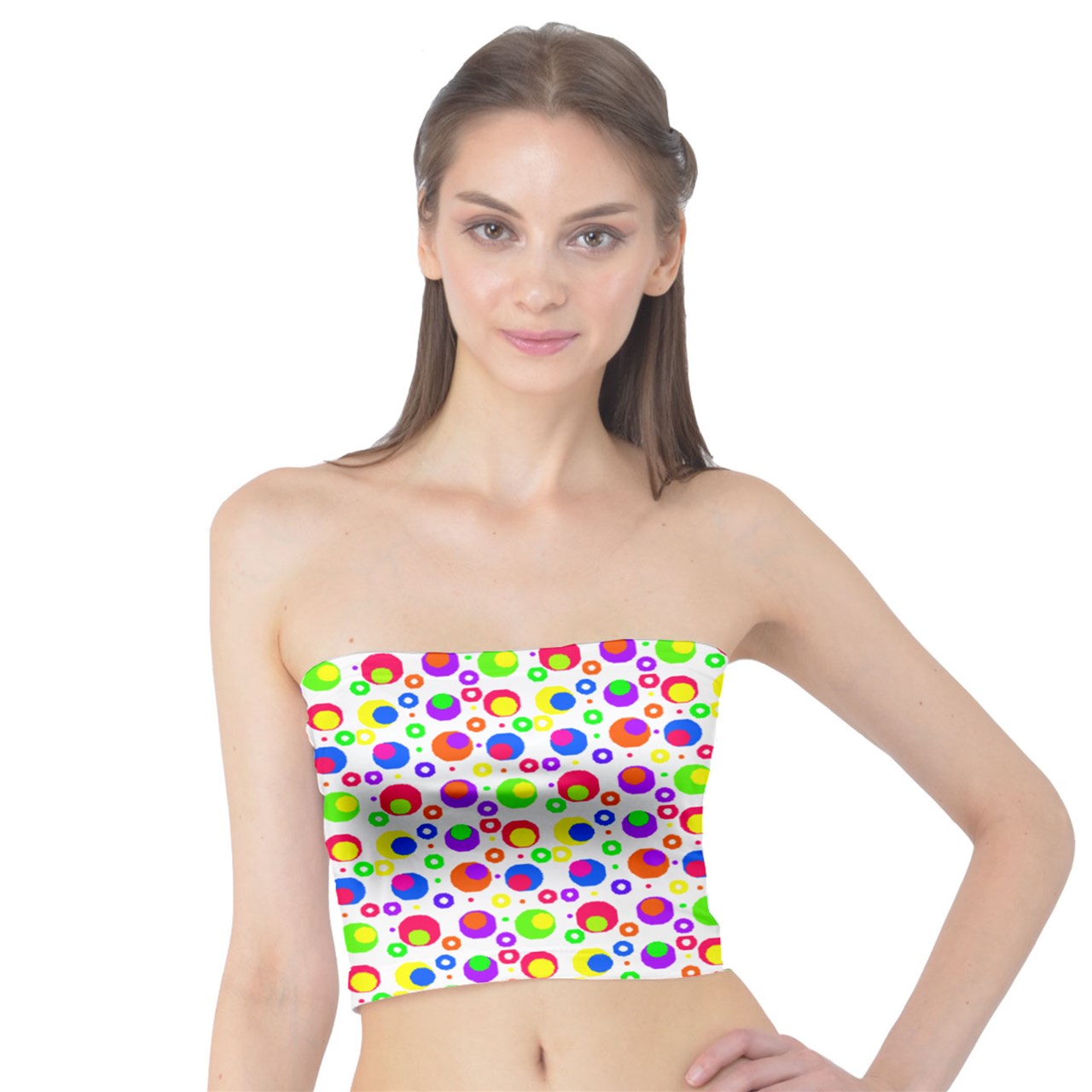 complex rainbow dot Tube Top