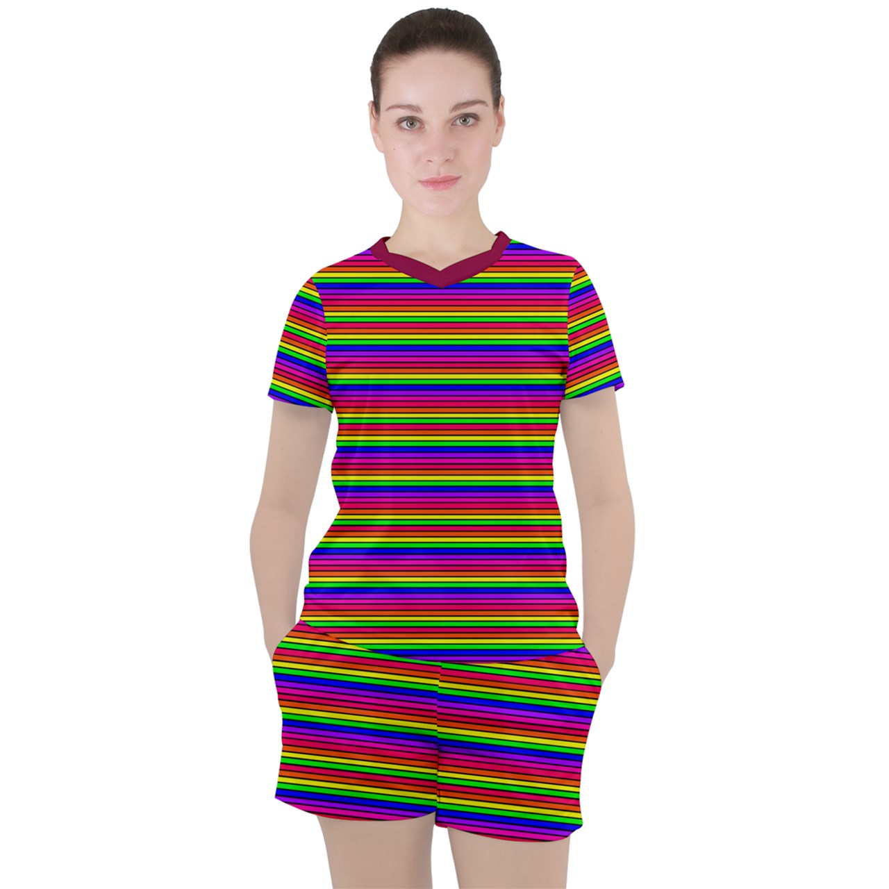 rainbow stripe club Set