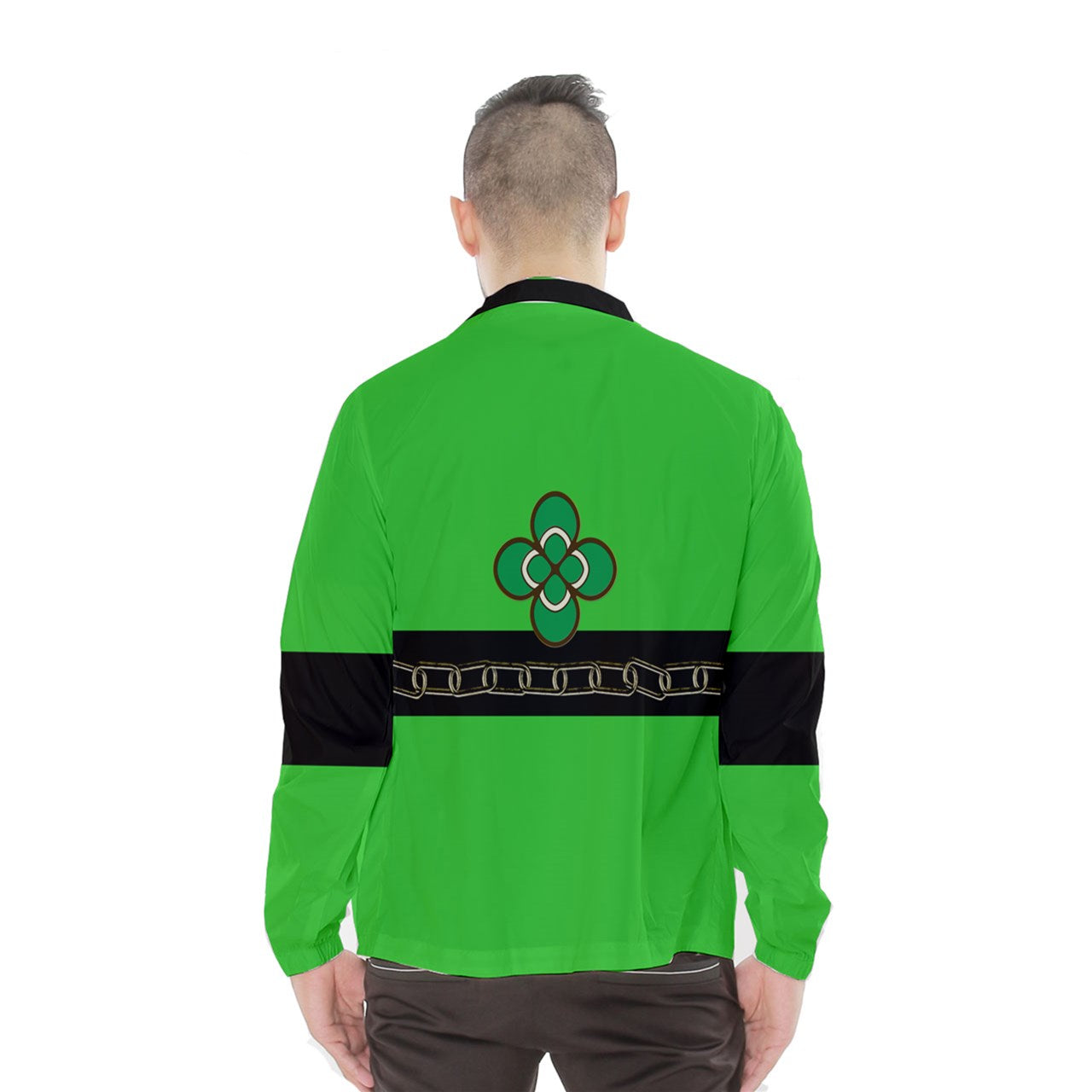 neon green strapped Windbreaker