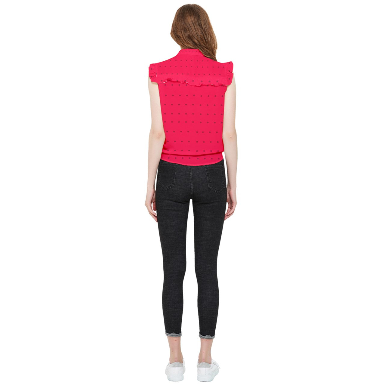 strawberries red dot Frill Detail Shirt