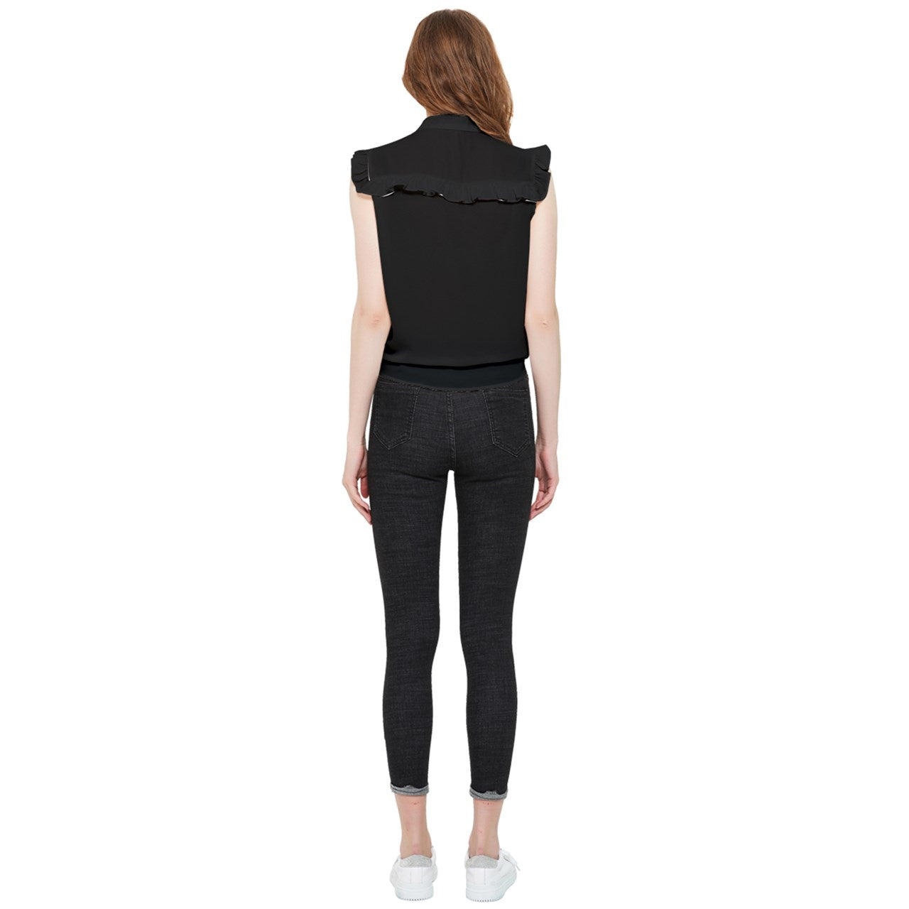 black Frill Detail Shirt