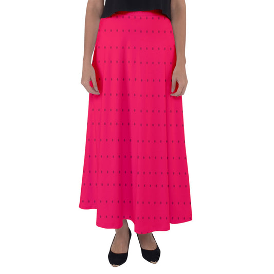 strawberrie's red dot Flared Maxi Skirt
