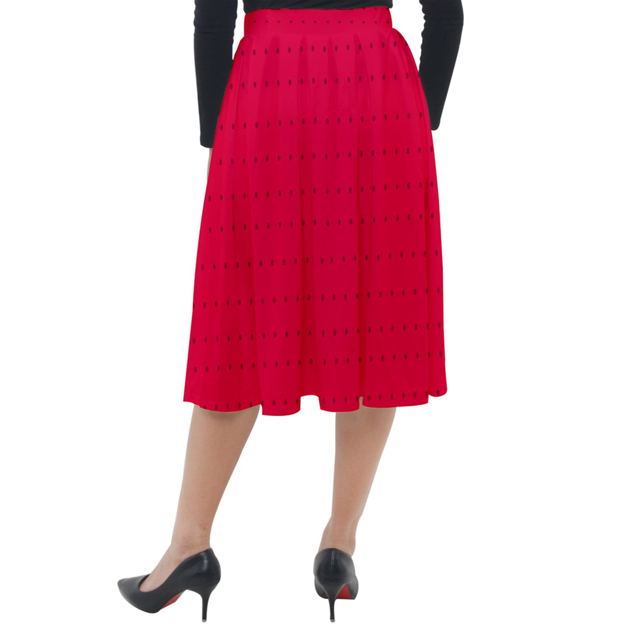 strawberrie's red dot Classic Velour Midi Skirt