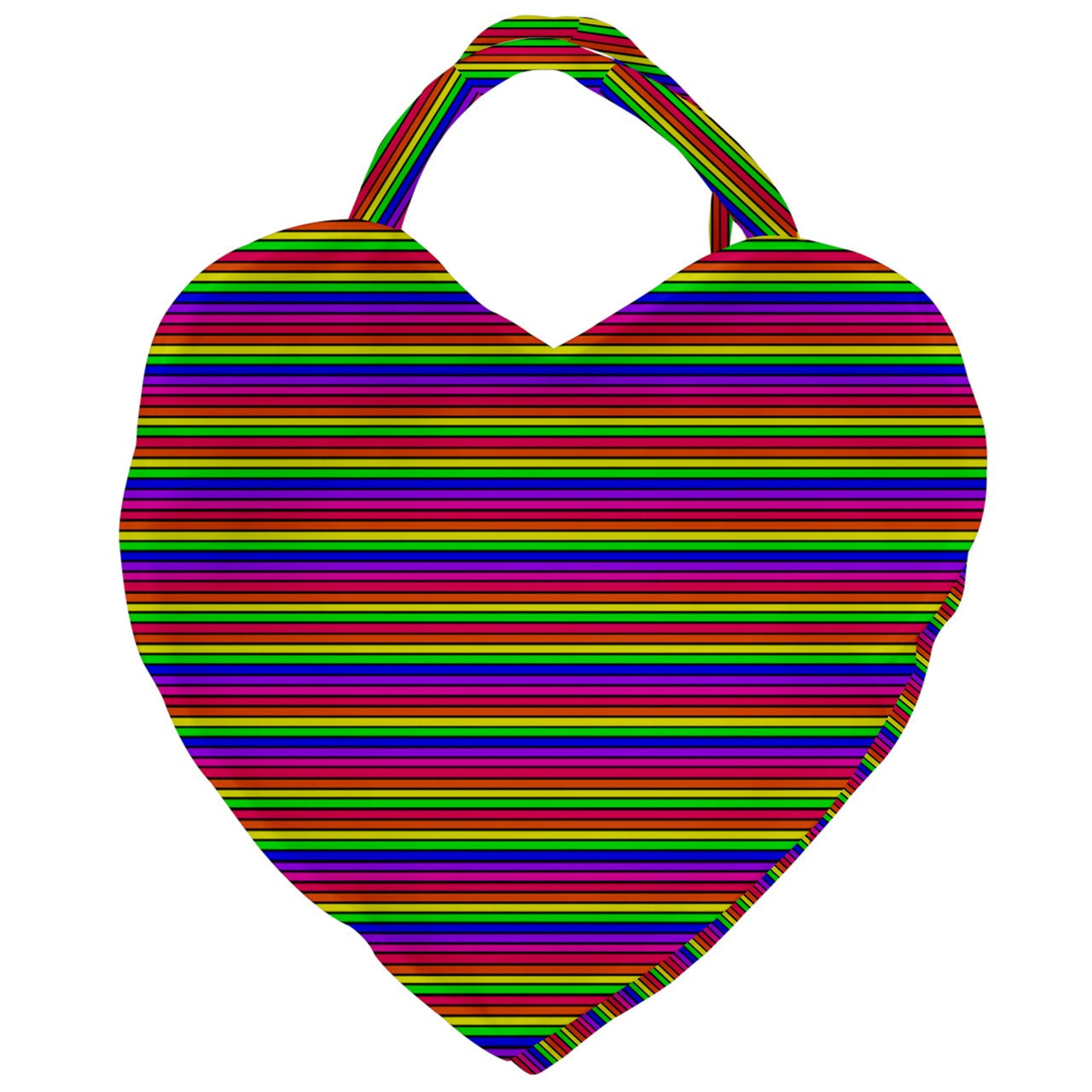 rainbow stripe Giant Heart Shaped Tote