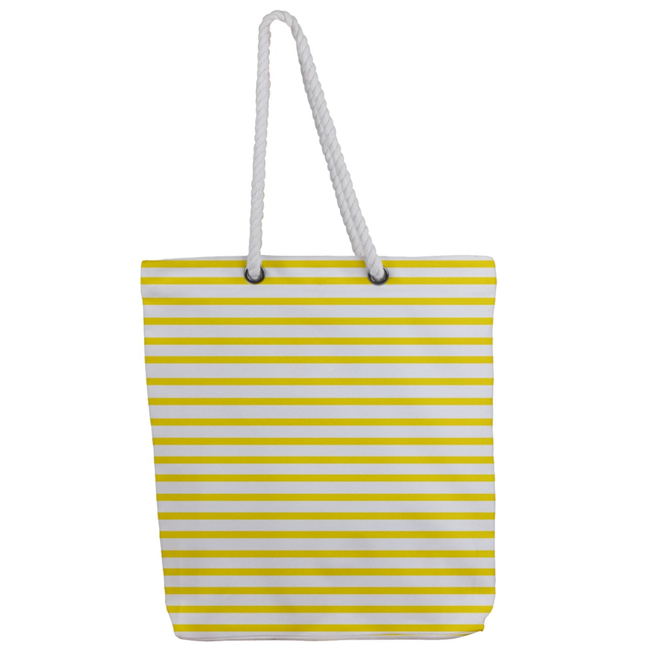 yellow beach stripe Full Print Rope Handle Tote (Large)