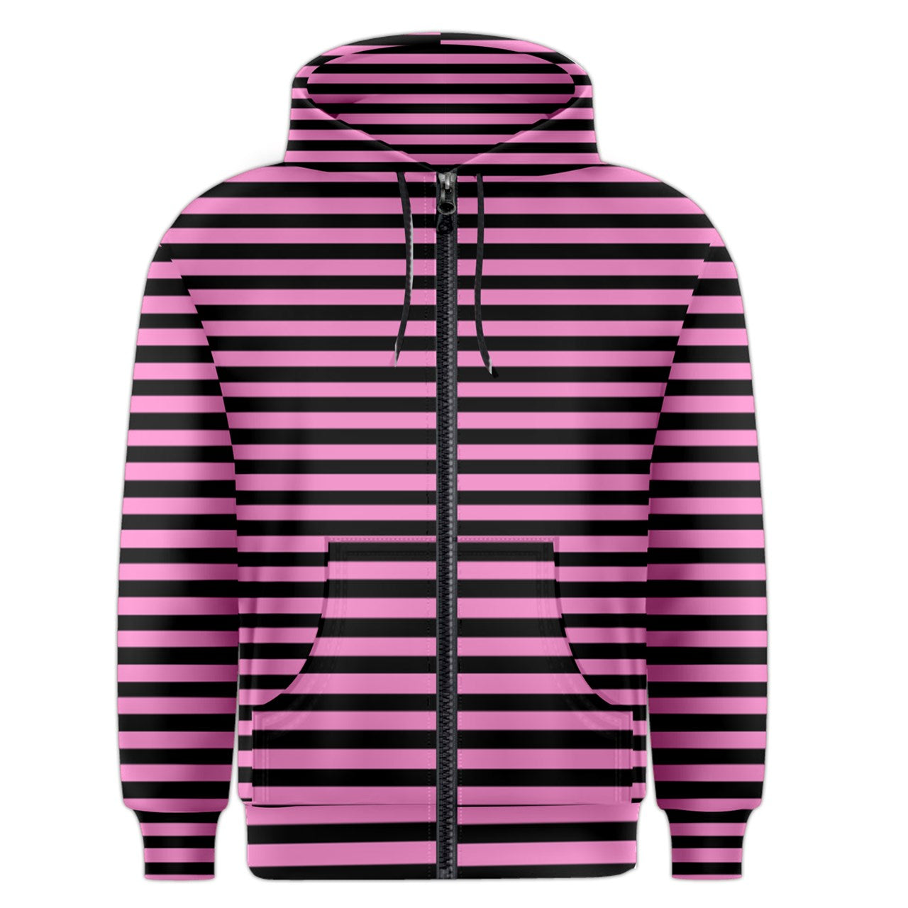 anti-capitalism pink stripe Zipper Hoodie