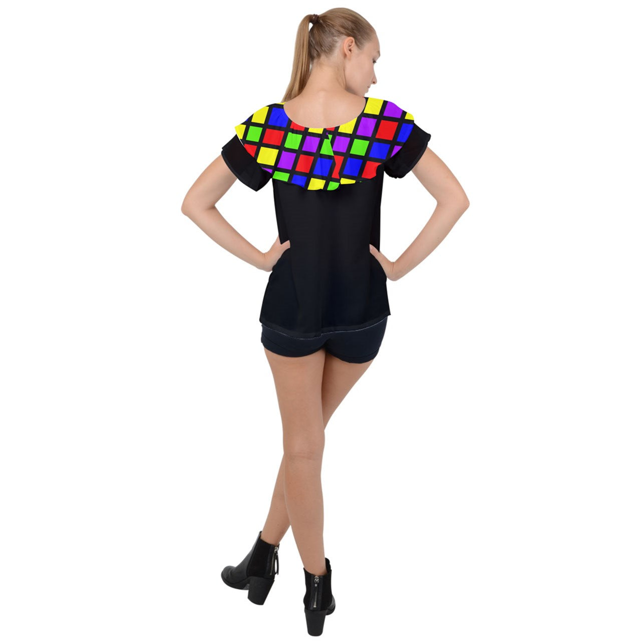 Nuclear Gate Ruffle Collar Chiffon Blouse