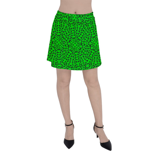 neon green cheetah Panel Skirt