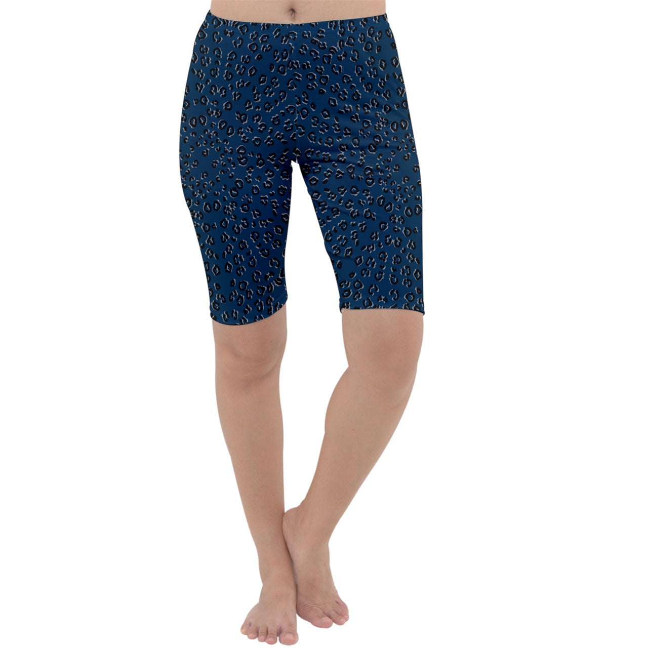 navy cheetah Cropped Leggings