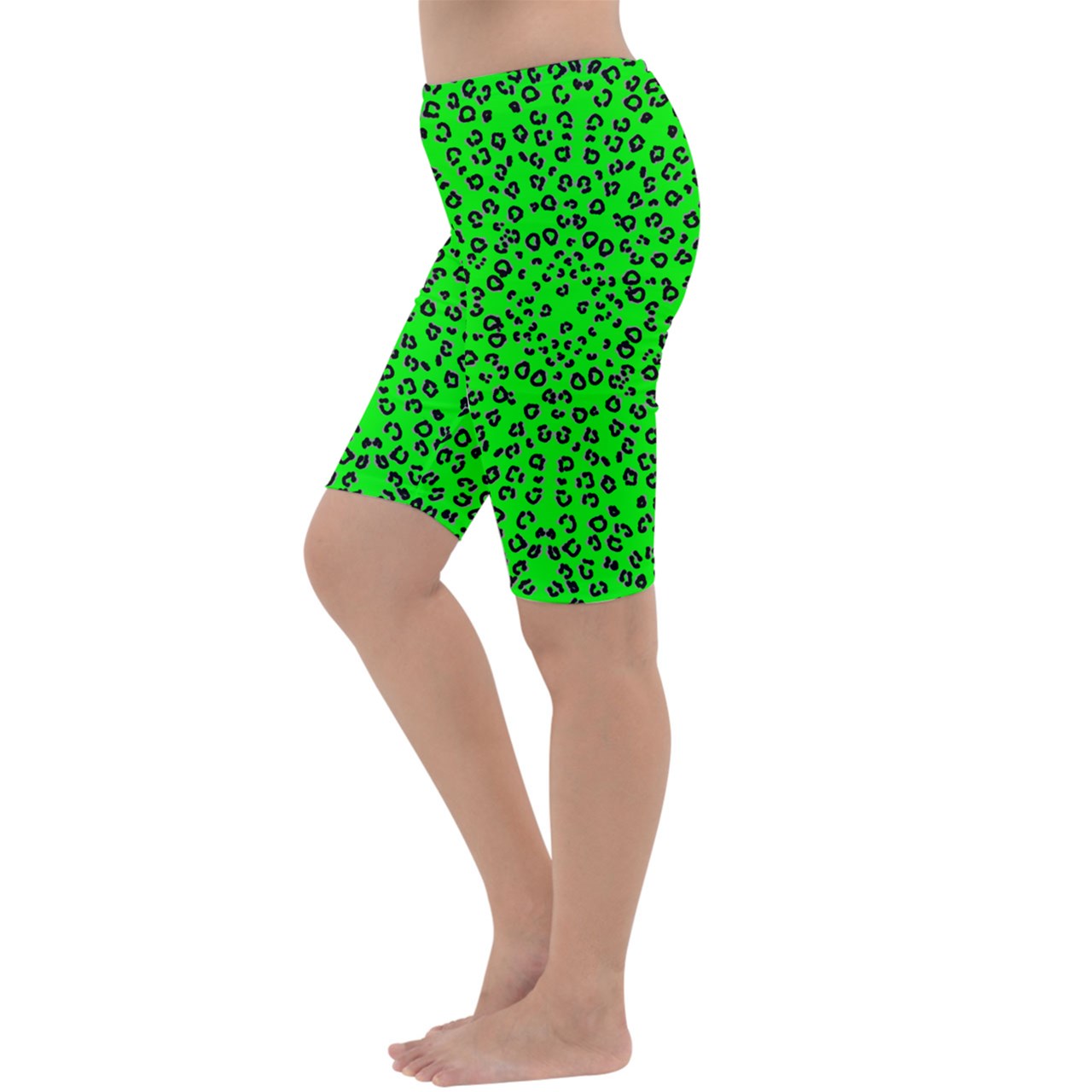 neon green cheetah Cropped Leggings