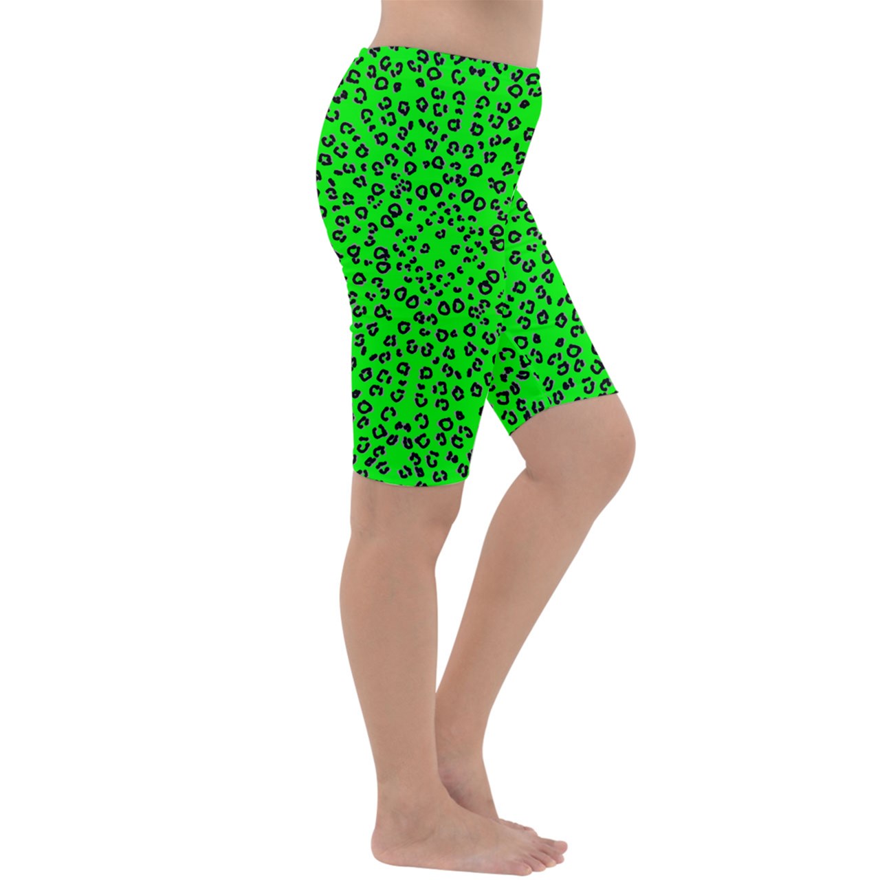 neon green cheetah Cropped Leggings