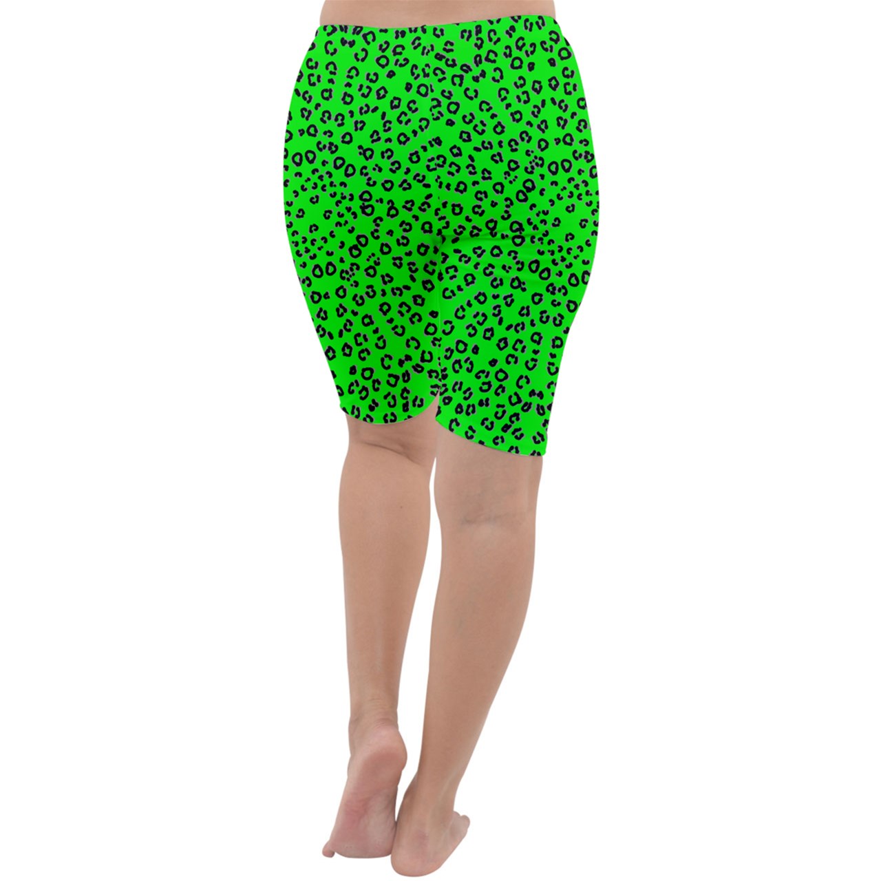 neon green cheetah Cropped Leggings
