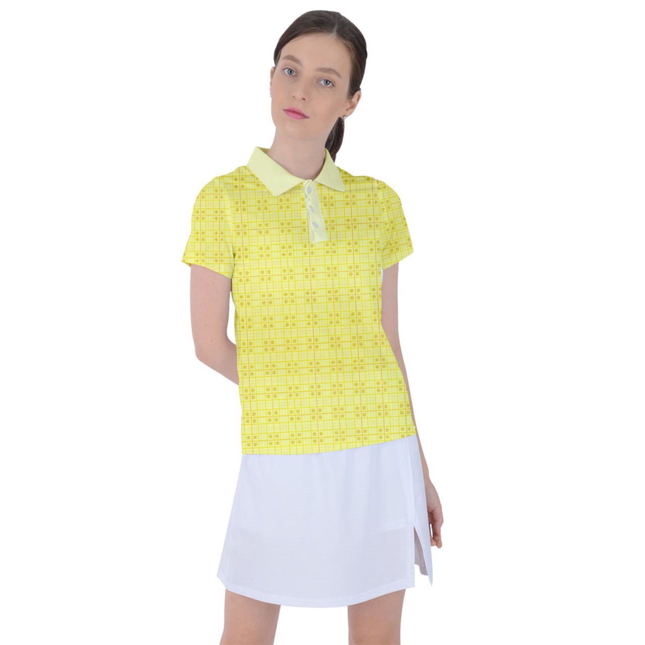 Yellow y2k plaid Women's Polo Tee