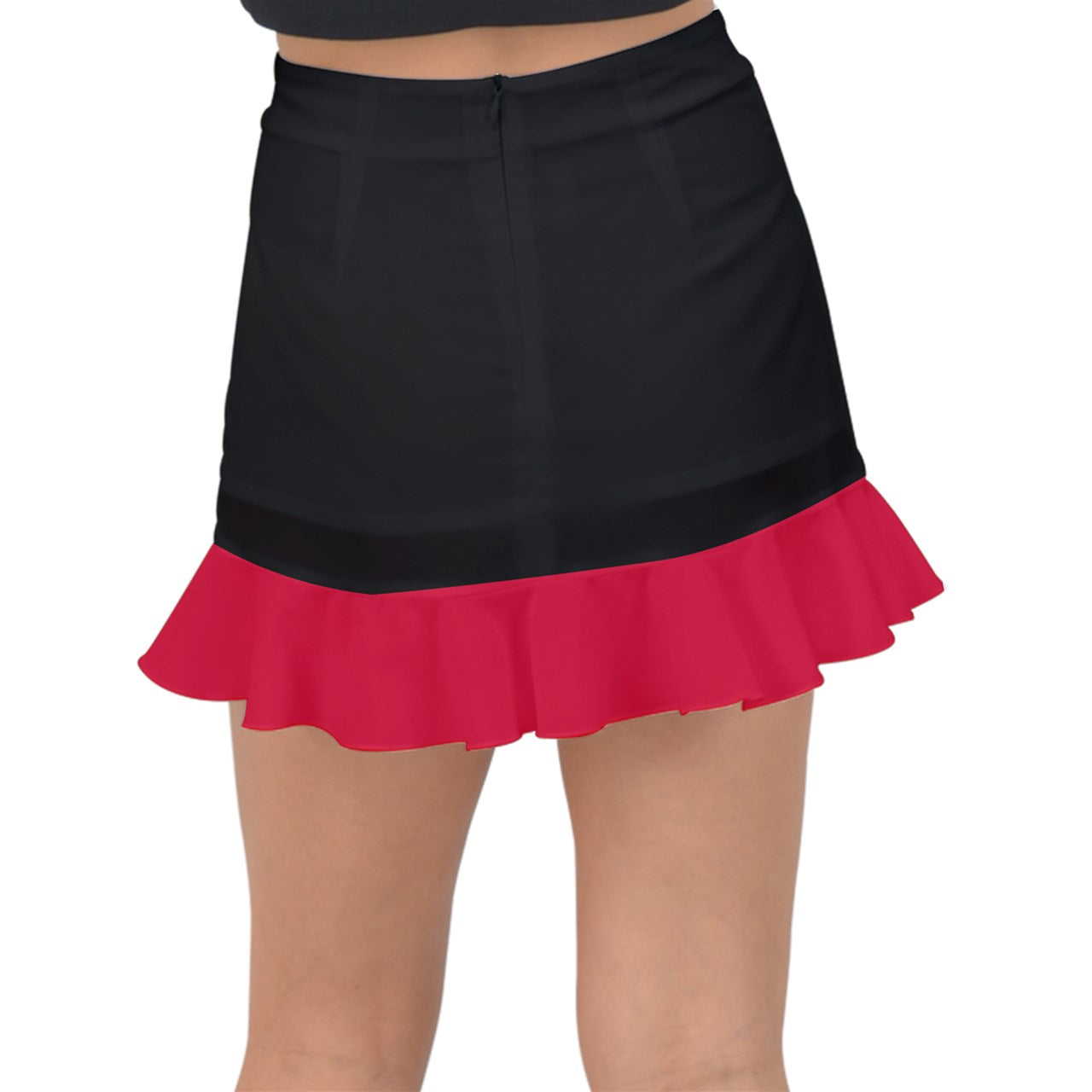 Chilli Red Fishtail Mini Chiffon Skirt