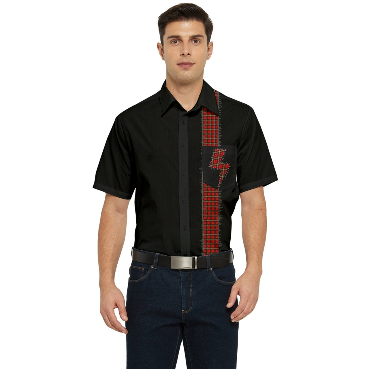 Club X Lightning Bolt Short Sleeve Pocket Shirt