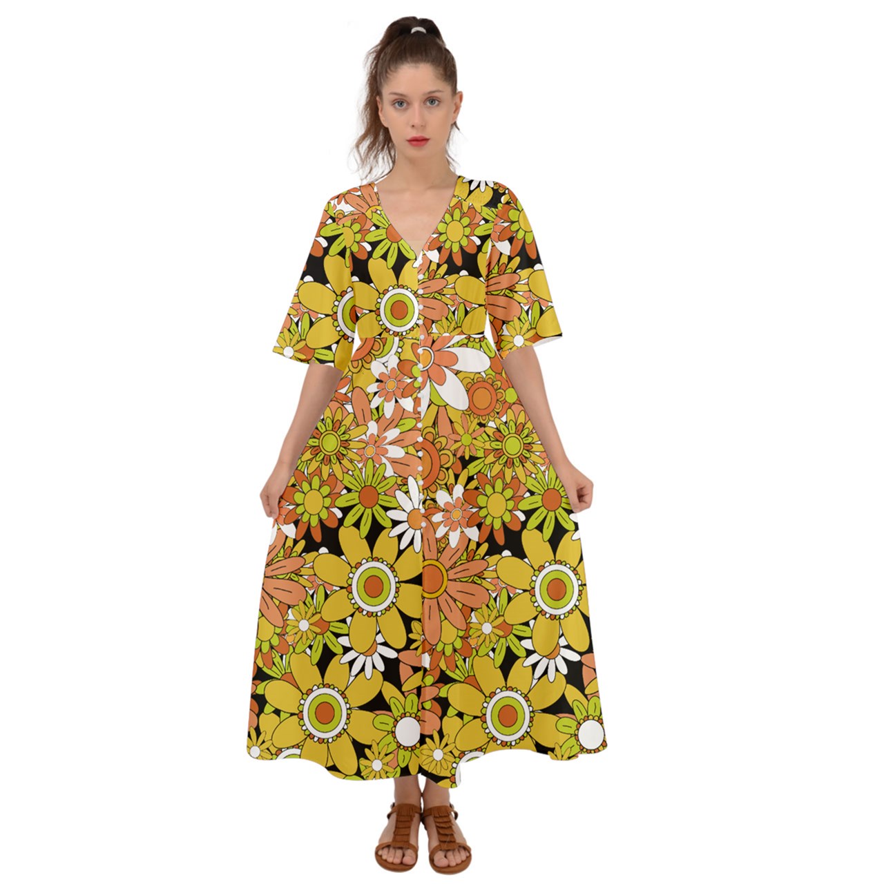 Classic Boho Flowers Boho Dress