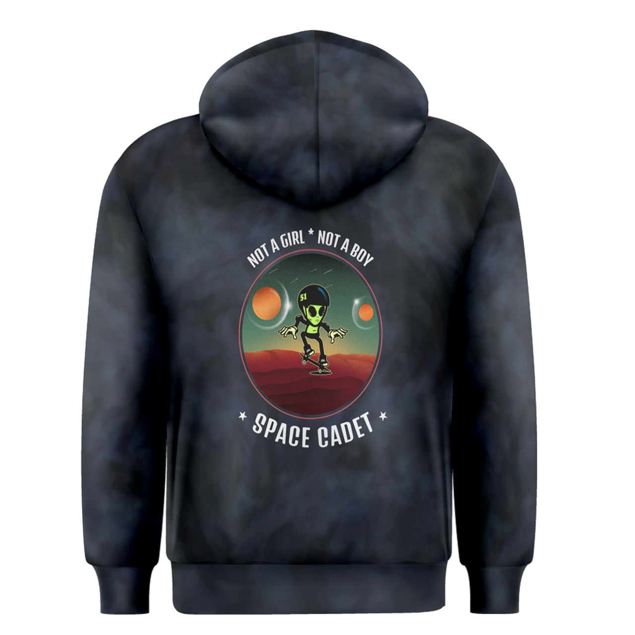 Smokey Blue Tie Dye Space Cadet Zipper Hoodie