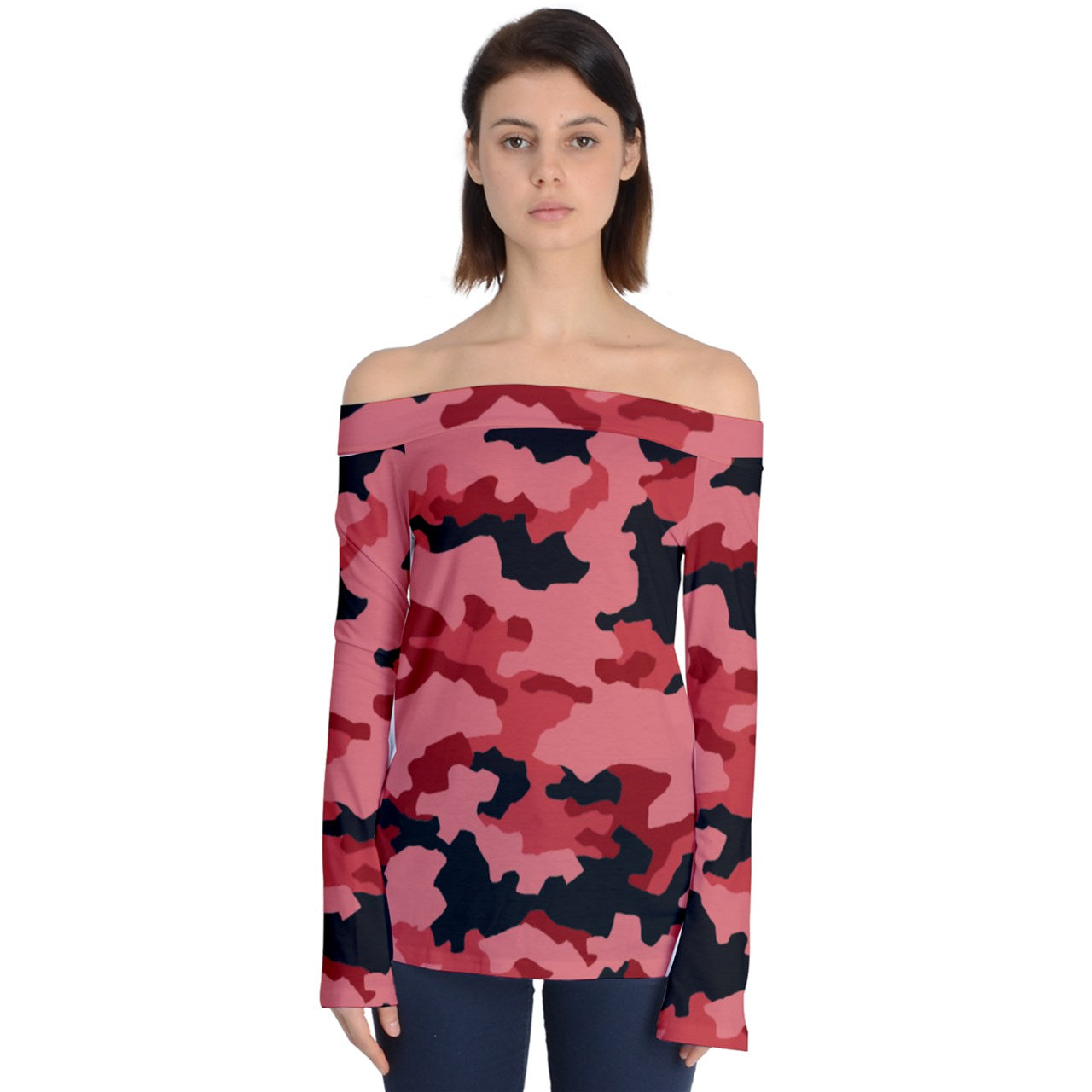 y2k Soldier Southern Off Shoulder Long Sleeve Top