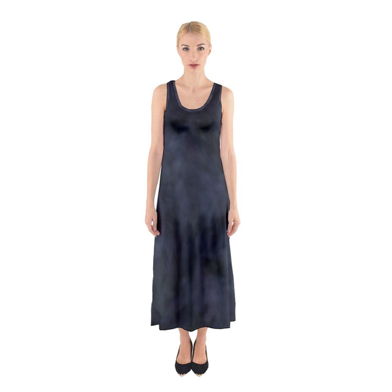 Smokey Blue Tie Dye Sleeveless Maxi Underdress