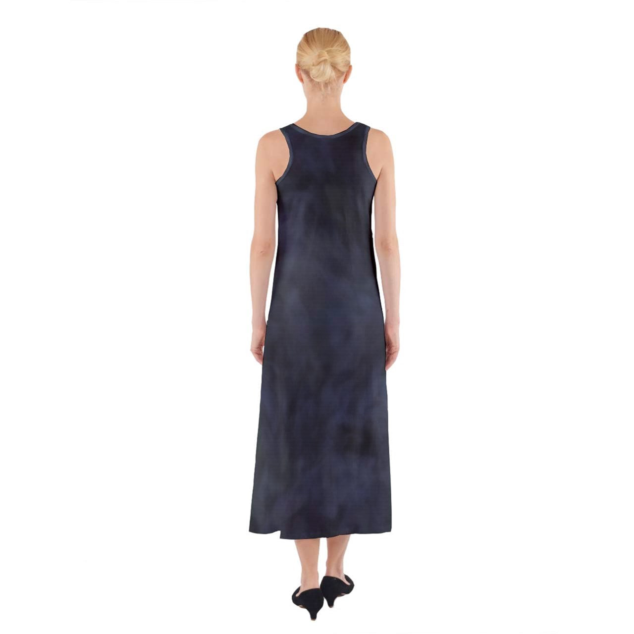 Smokey Blue Tie Dye Sleeveless Maxi Underdress