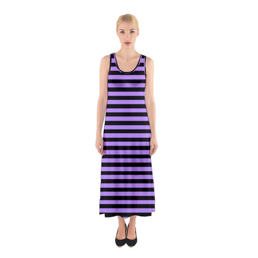 purple stripe Sleeveless Maxi Underdress