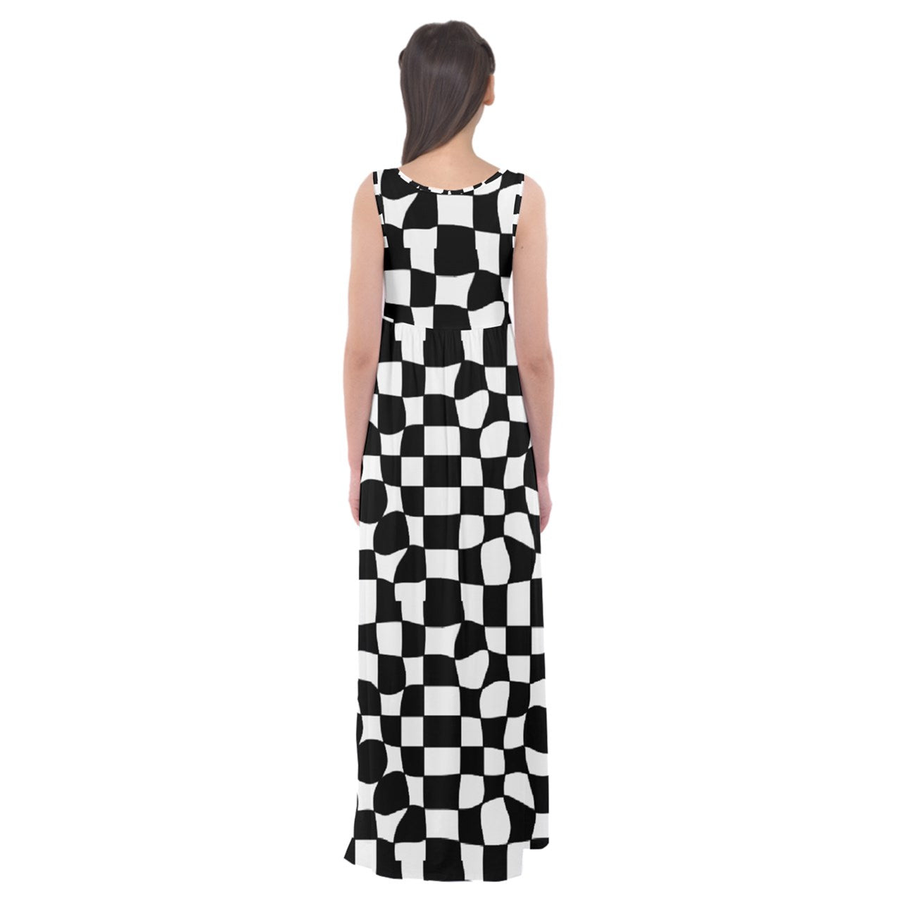 wonky checkers  Empire Waist Maxi Underdress