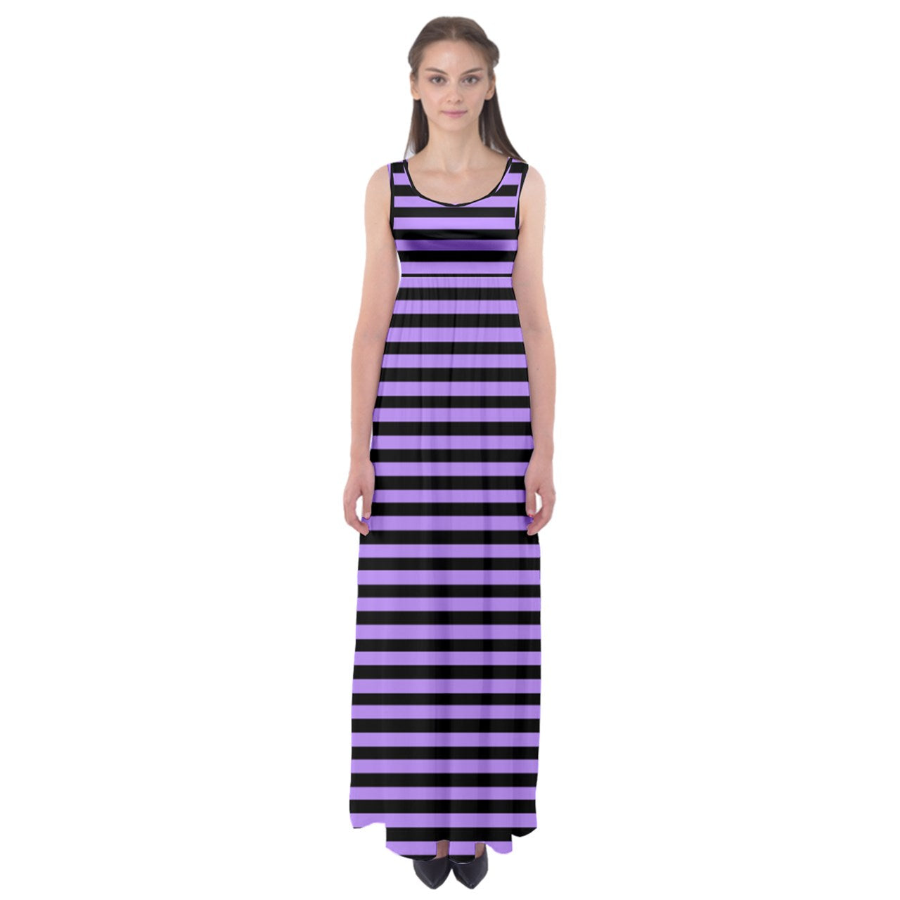 purple stripe Empire Waist Maxi Underdress