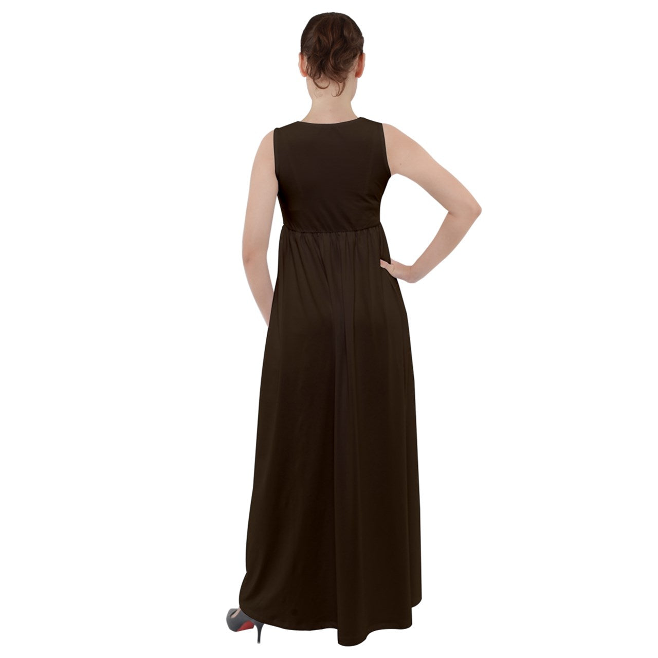 Chestnut Empire Waist Velour Maxi Underdress