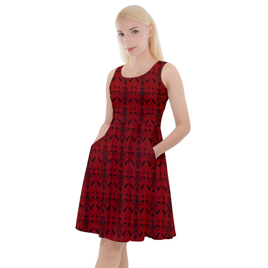 Vamplilly Knee Length Skater Dress With Pockets