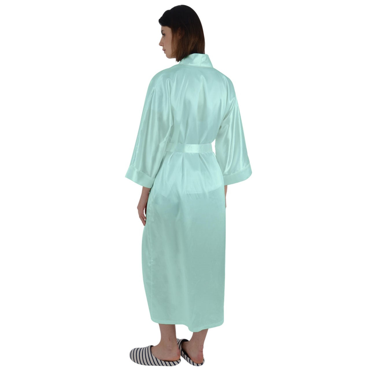 Icee Green Maxi Satin Robe
