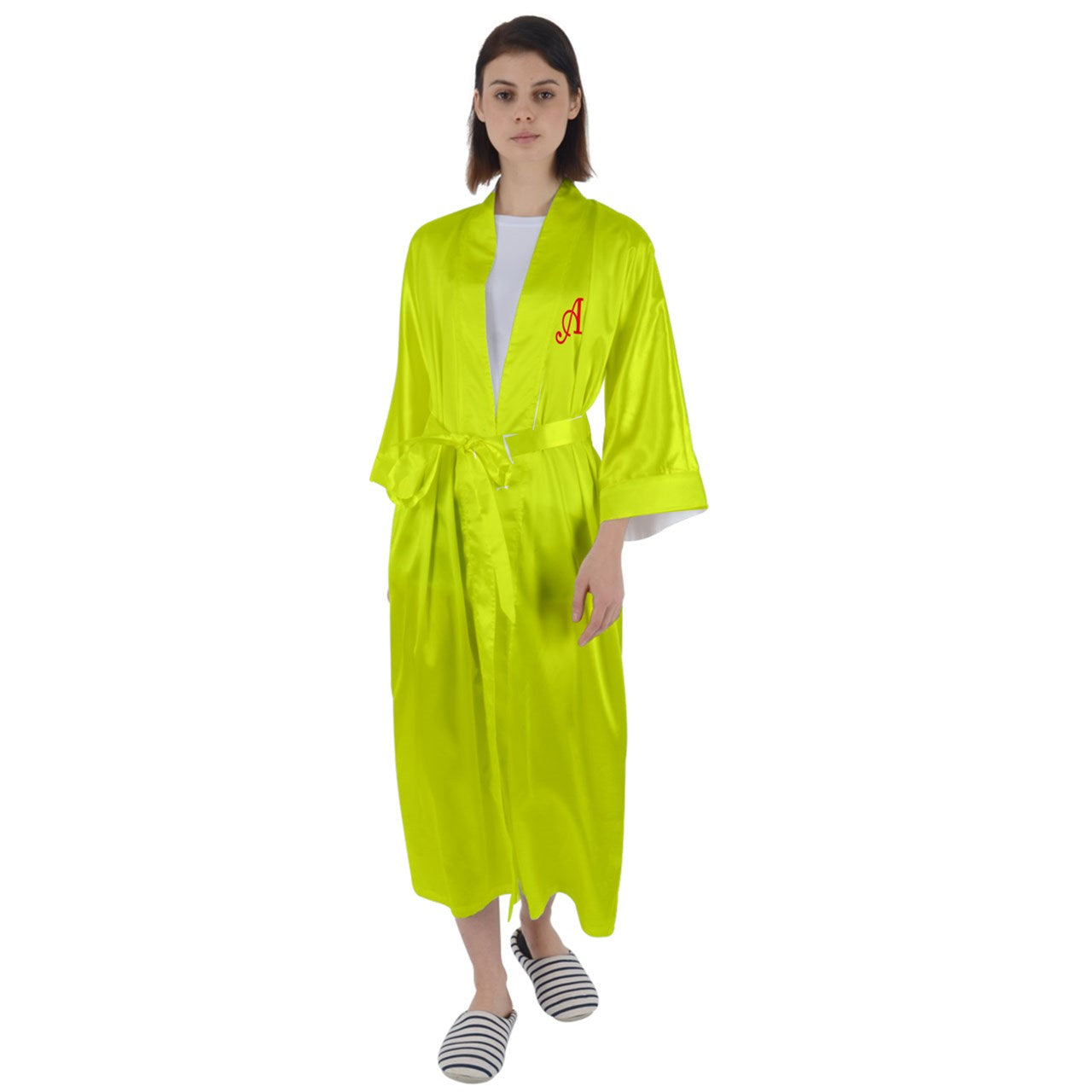 Hot Yellow Maxi Satin Robe