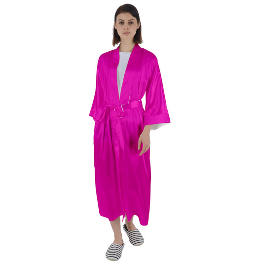 Sweater Pink Maxi Satin Robe