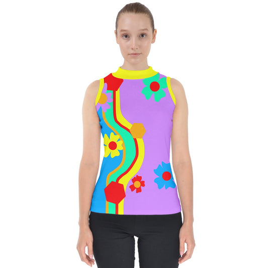 Rainbow Road Mock Neck Shell Top