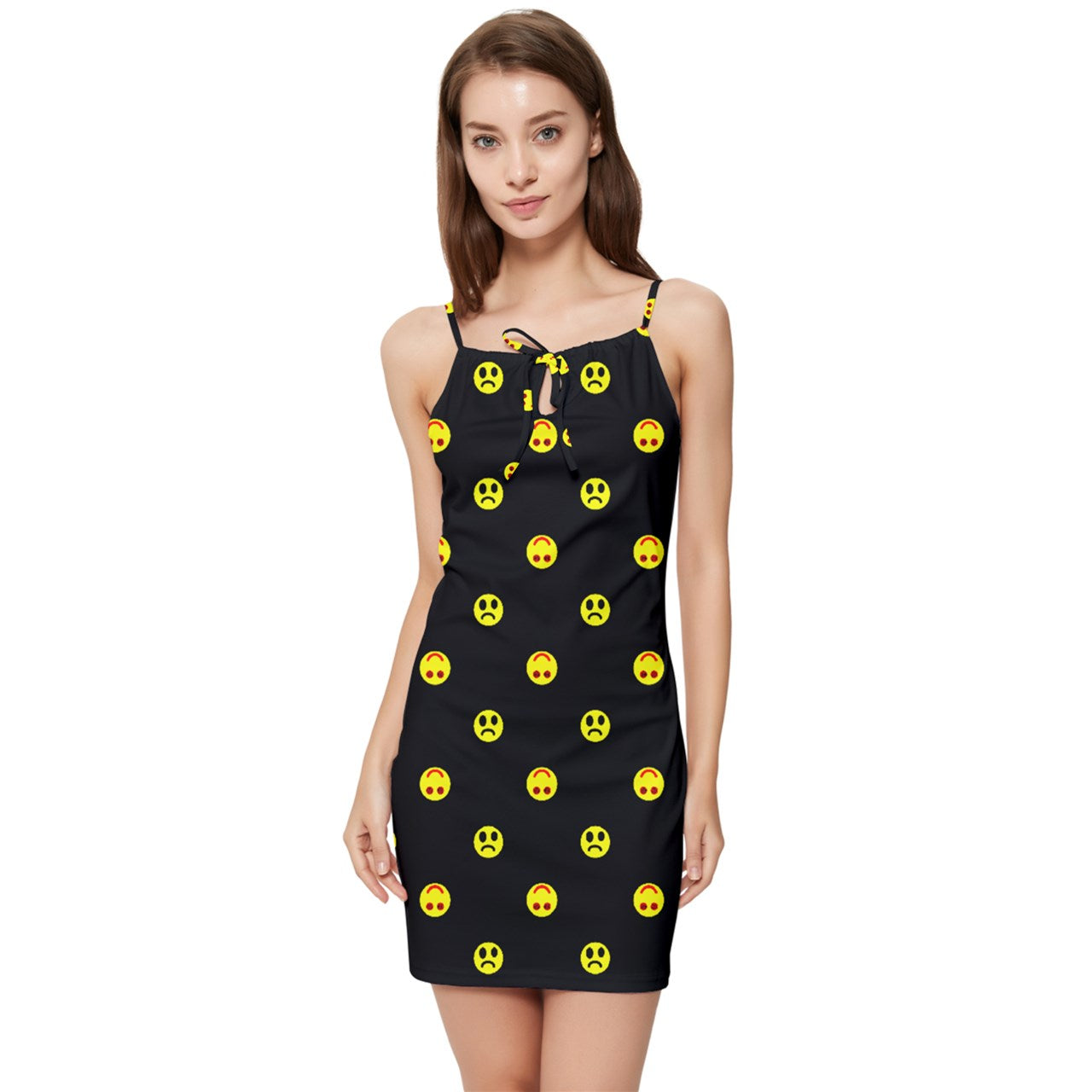 Twisted Smiley dark Summer Tie Front Dress