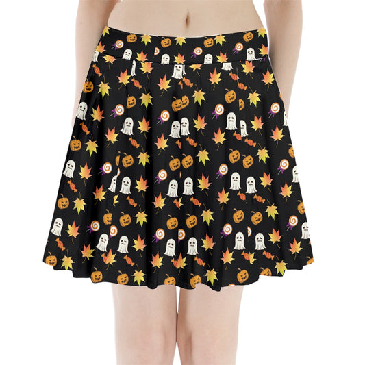 Jack-O Sweet Leaf Pleated Mini Skirt