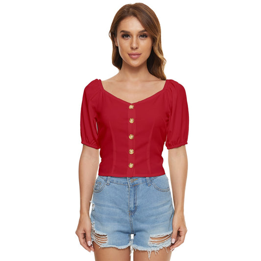 Romance Red Button up blouse